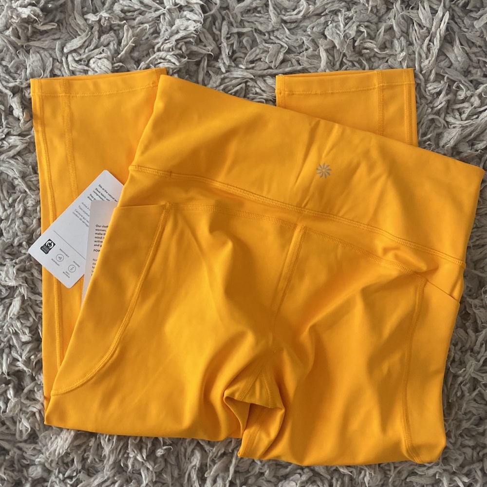 Athleta Capri Medium Workout Ultimate Stash II Capri Radiant Sunrise Yellow NWT - Picture 10 of 10